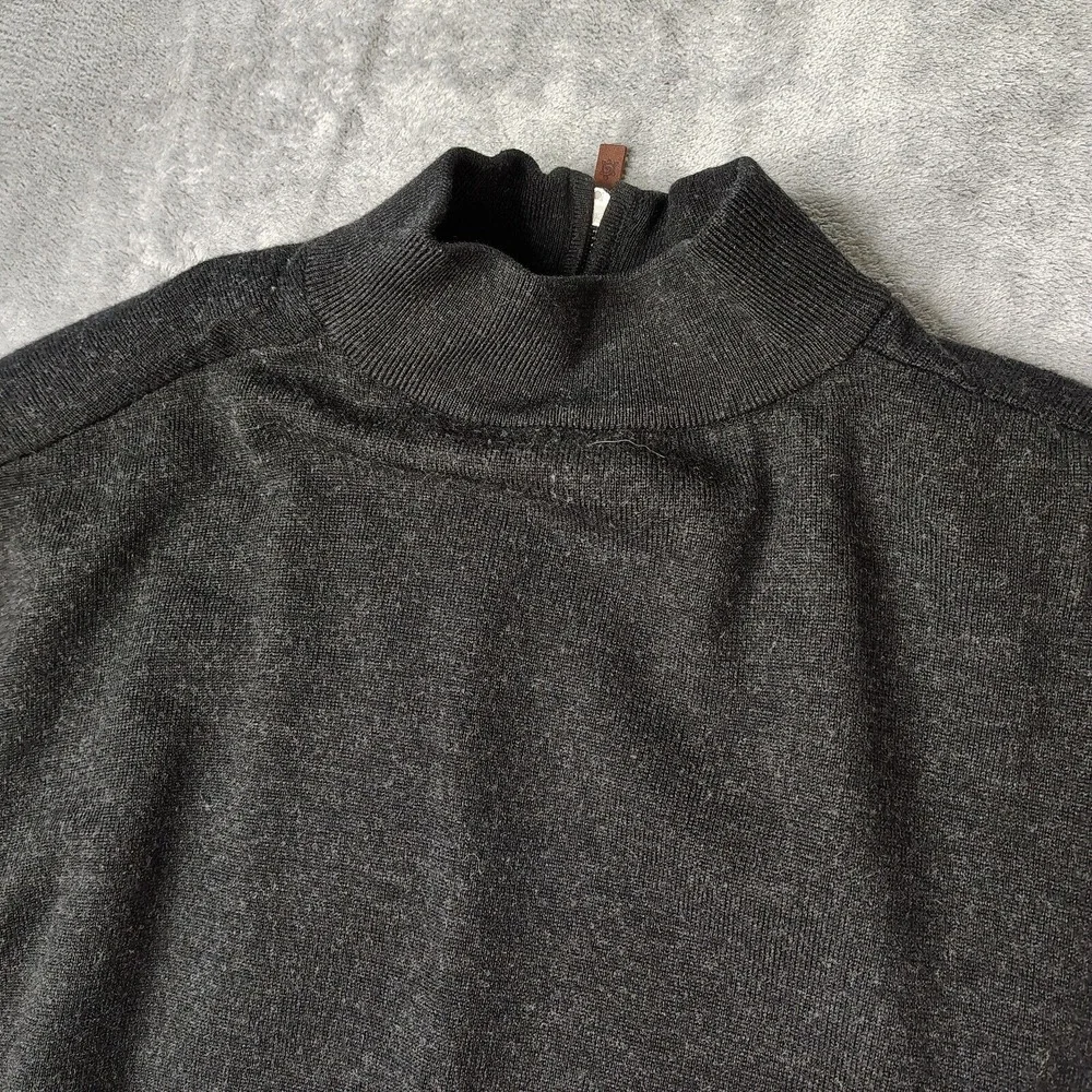 OSU Cowboys Turtleson Sweater Mens 2XL Gray 100% Merino Wool 1/4‎ Zip Poly Lined